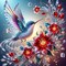 Hummingbird Diamond Art Kits for Adults,5D Full Round Drill Diamond Painting Kits for Flowers DIY Crystal Rhinestones Paint by Diamonds